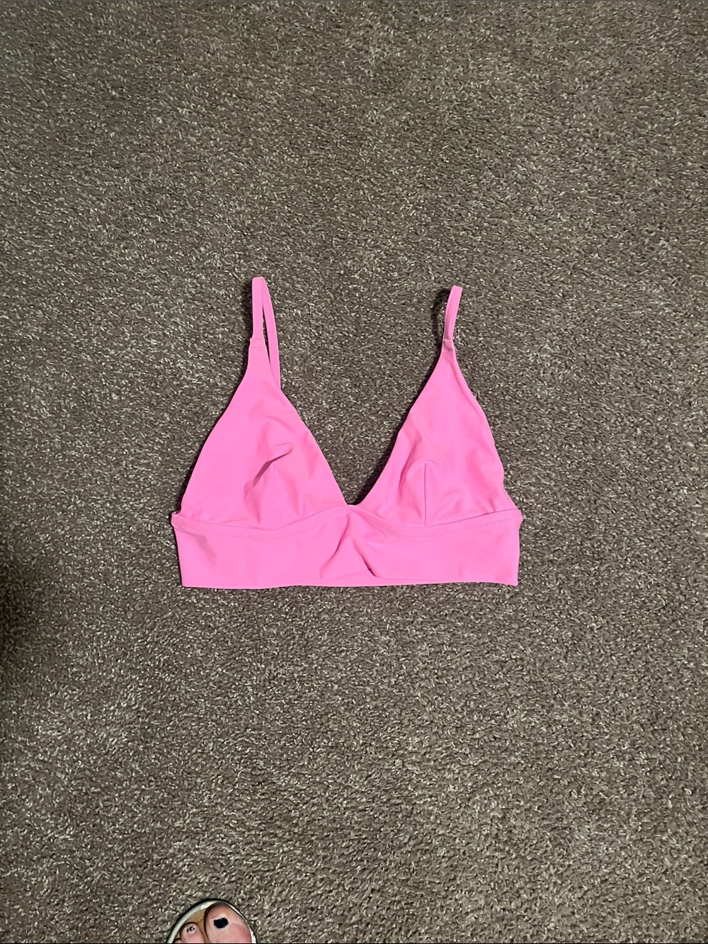 aerie Bright Pink Triangle Swim Top